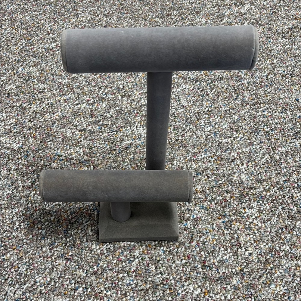 The Container Store Gray Velvet Jewelry Display Stand